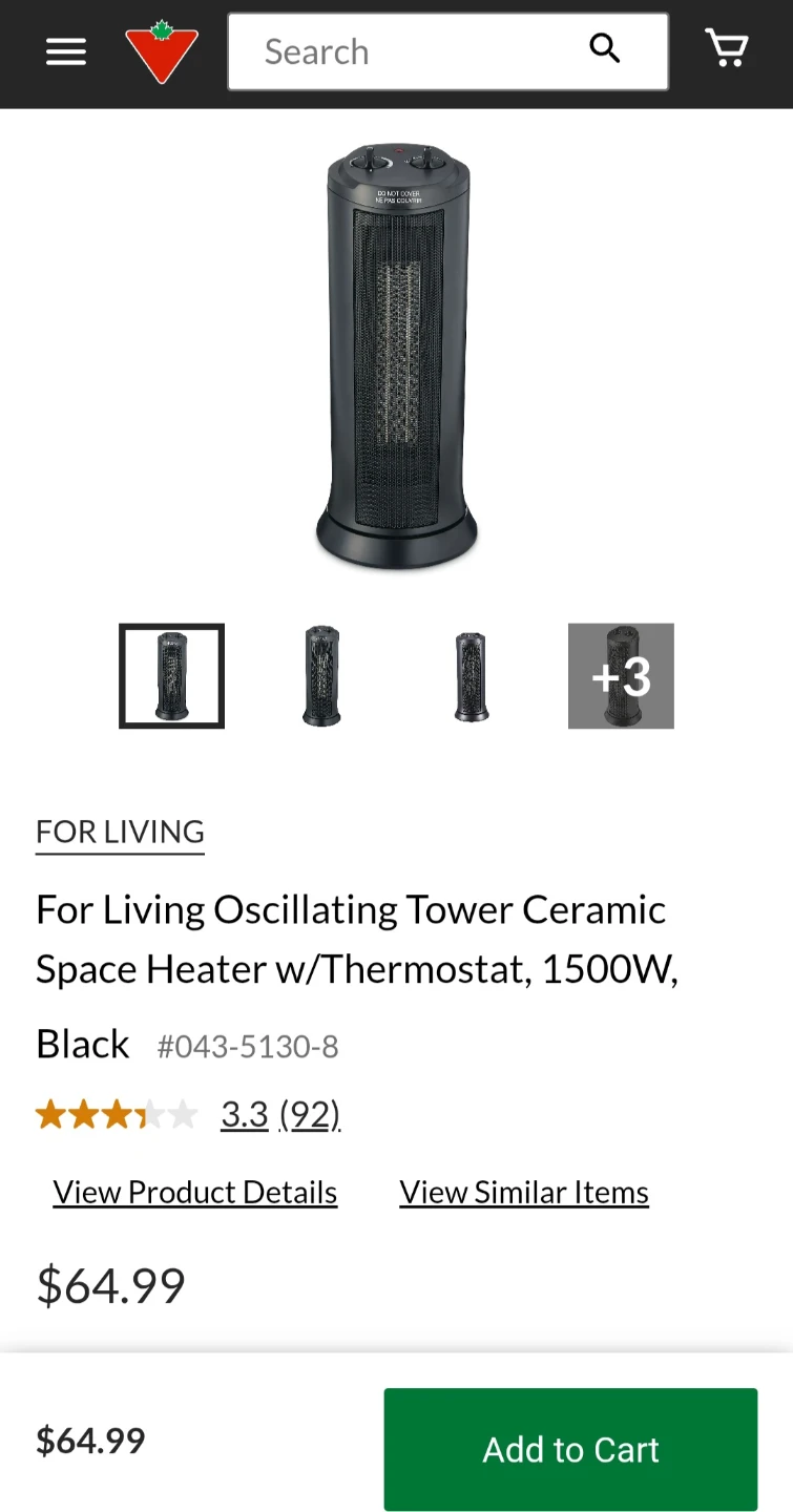 Our living Tower Space Heater w/Thermostat - photo 2
