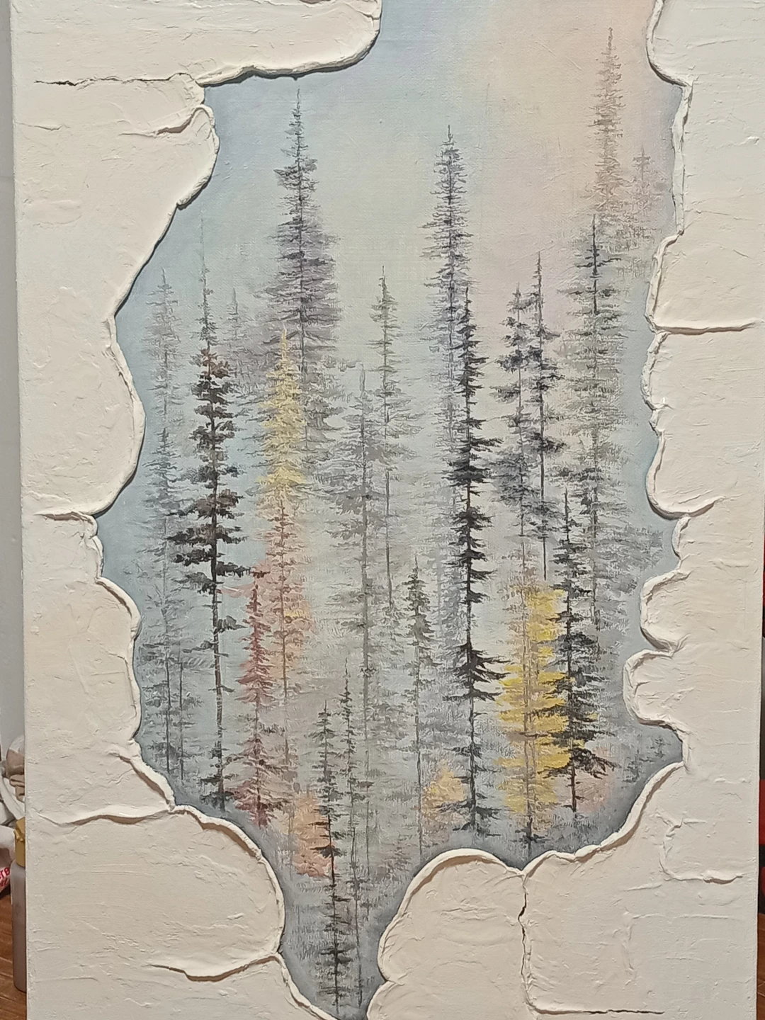 Textured Forest Landscape Painting