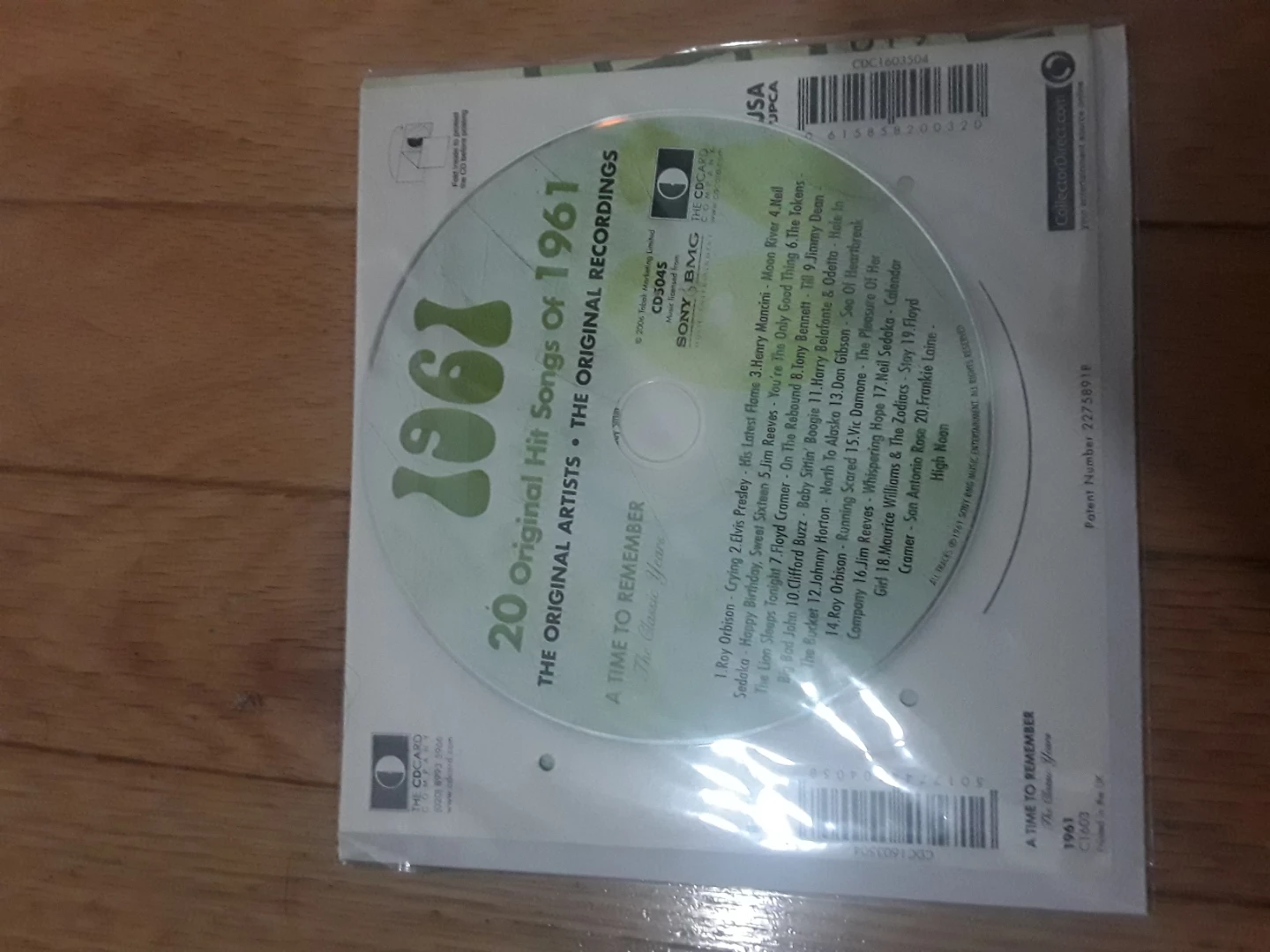 1961: 20 Original Hit Songs Of 1961 Music CD