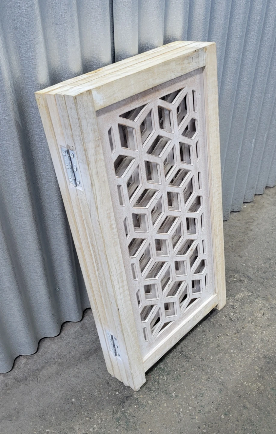 White Geometric Wood Room Divider - photo 4