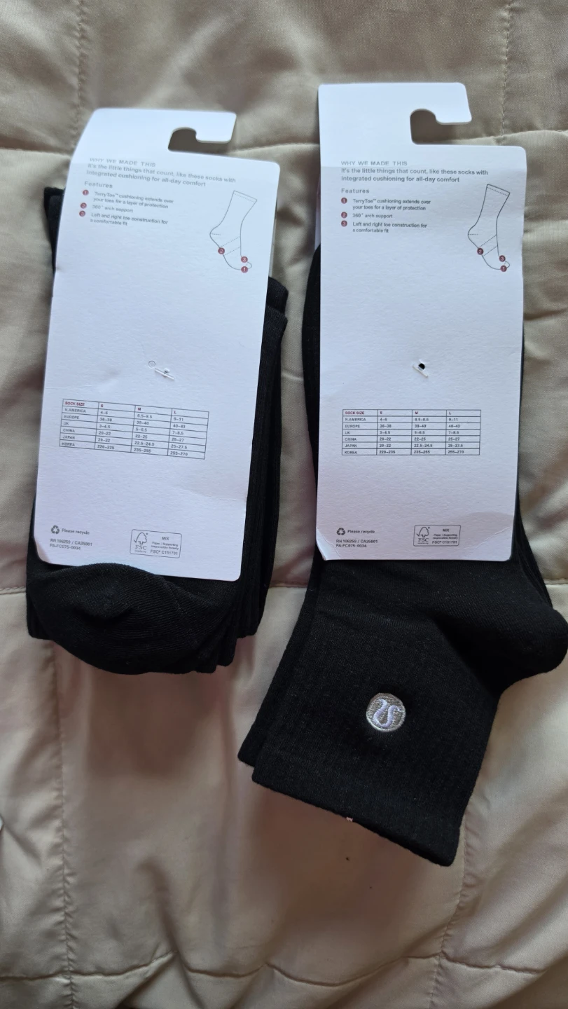 s Lululemon Daily Stride Ribbed Socks - Black - Size M - photo 2