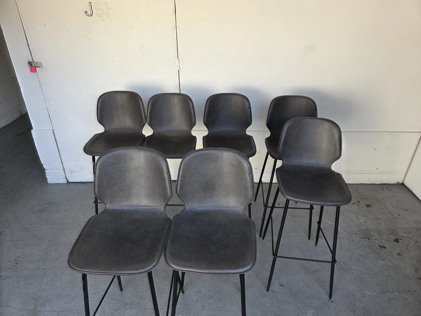 Set of 7 Modern Dark Grey Bar Stools - photo 3