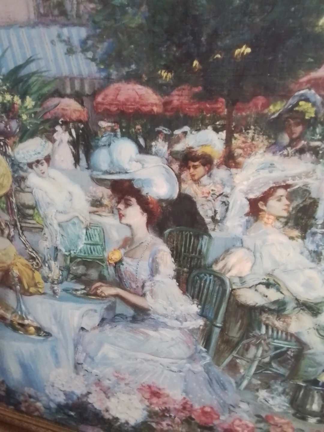 LARGE 36” Vintage Belle Époque Framed Canvas Replica - photo 4