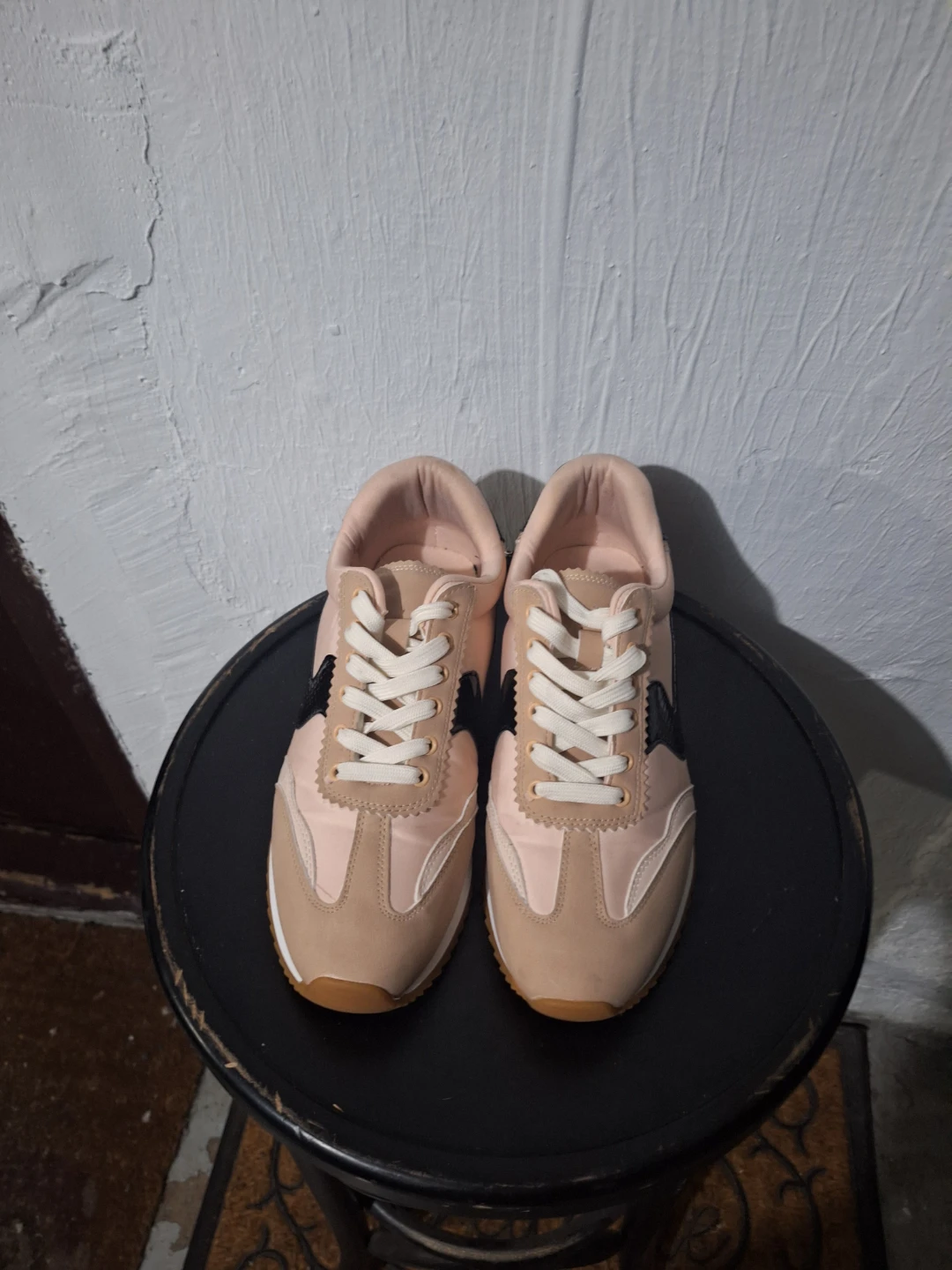 Light Pink and Tan Sneakers