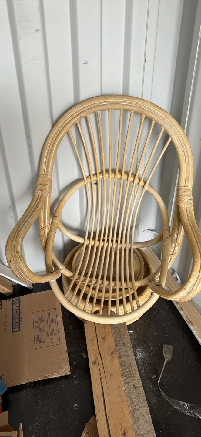 Vintage Rattan Swivel Chair