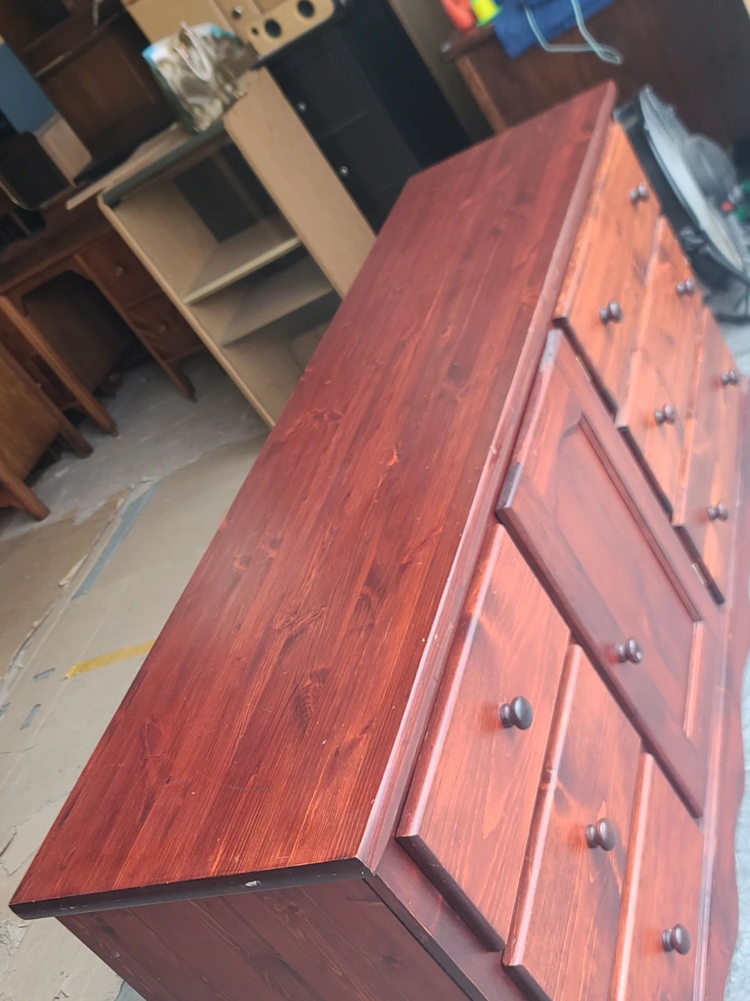 Solid Pine 6-Drawer Dresser with Centre Storage Cabinet - photo 4