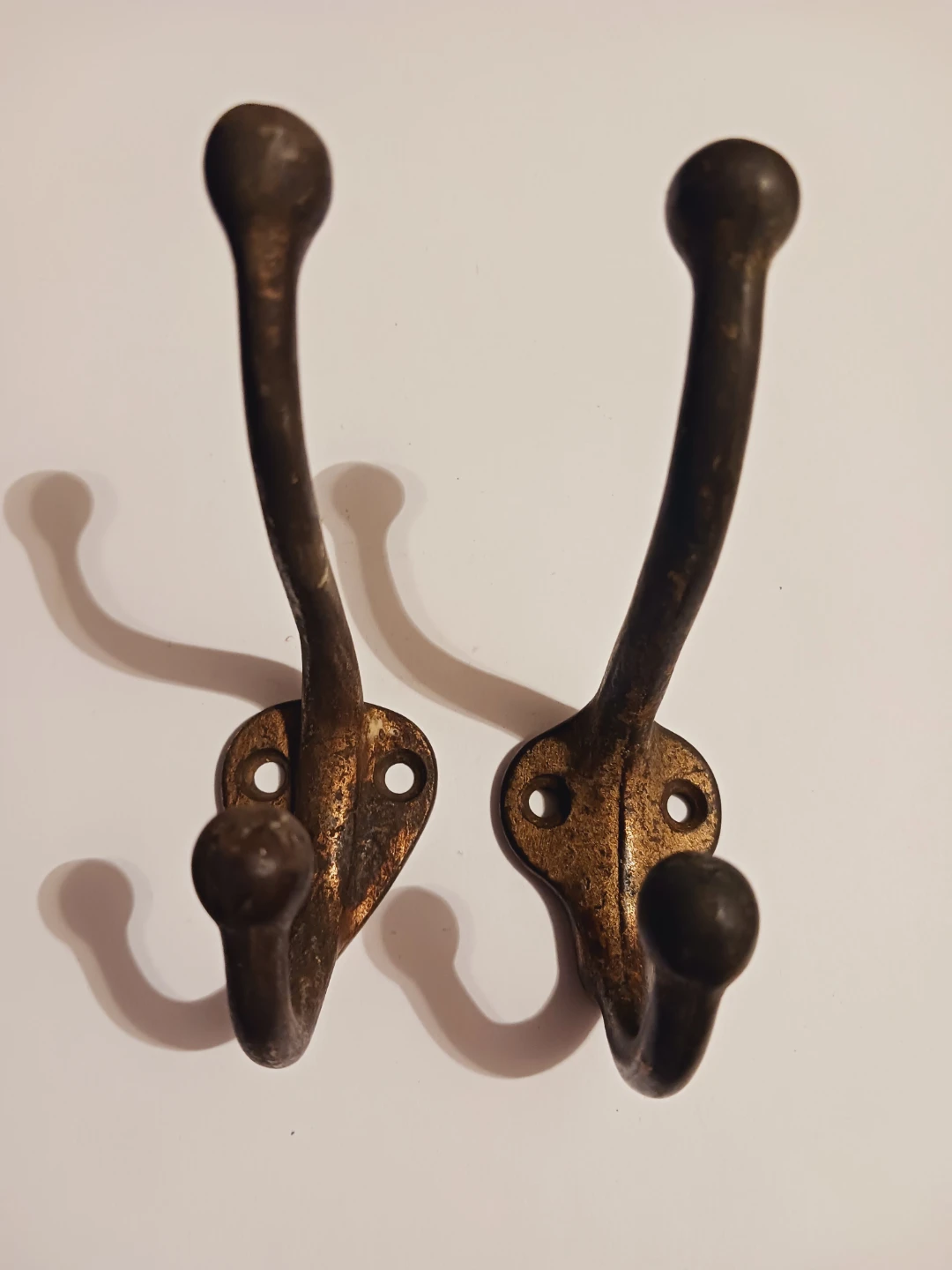 Two Vintage Metal Wall Hooks - photo 4