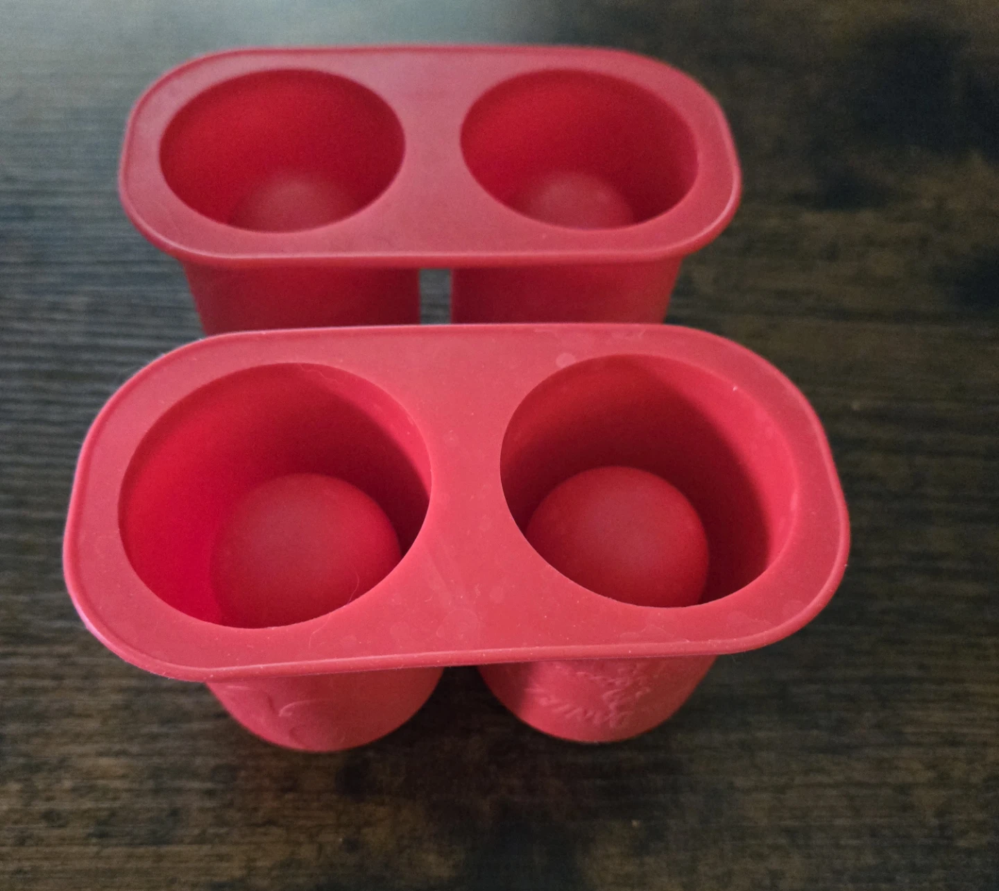 Red Silicone 4 Ice Shot Glass Molds