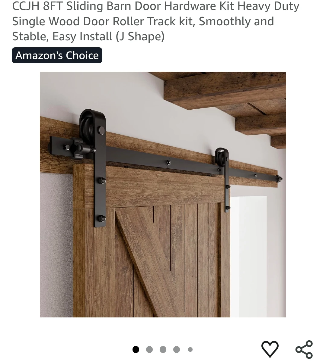 CCJH 8FT Sliding Barn Door Hardware Kit