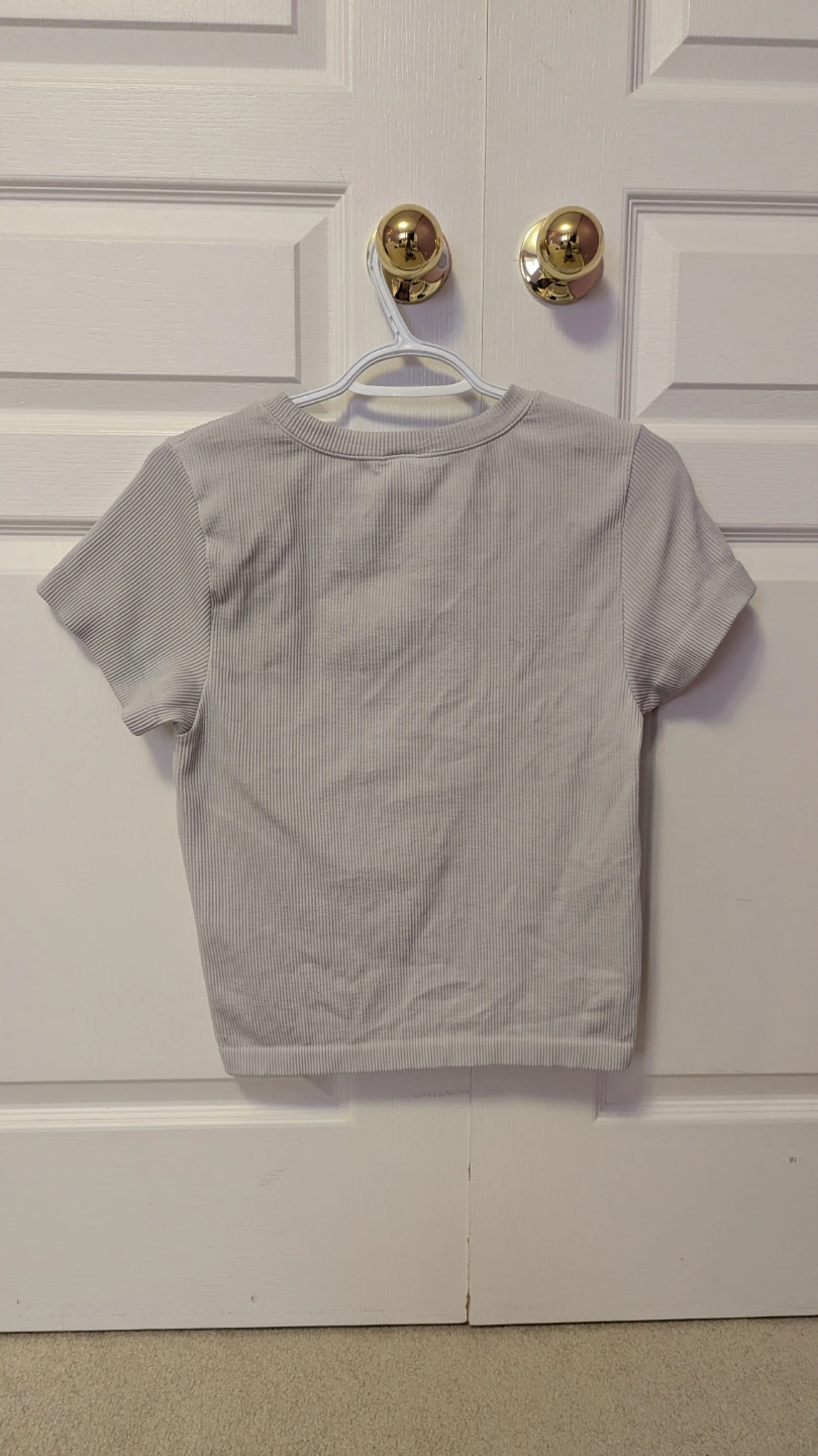 Light Grey Ribbed T-Shirt - photo 2