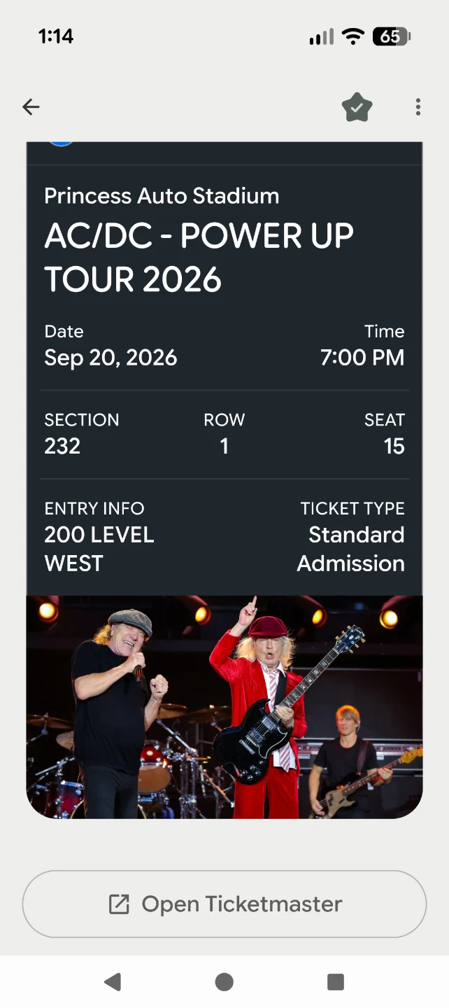AC/DC Power Up Tour Ticket - Sep 20 2026