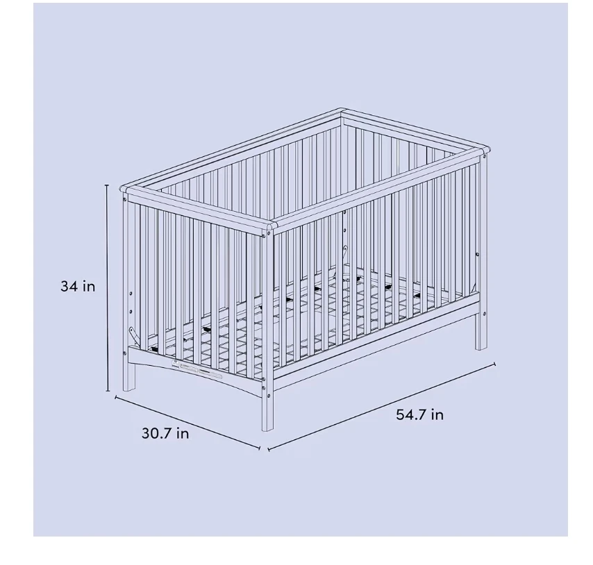 CRIB, MATRESS , MATRESS PROTECTOR & 2 BED SHEETS - photo 2