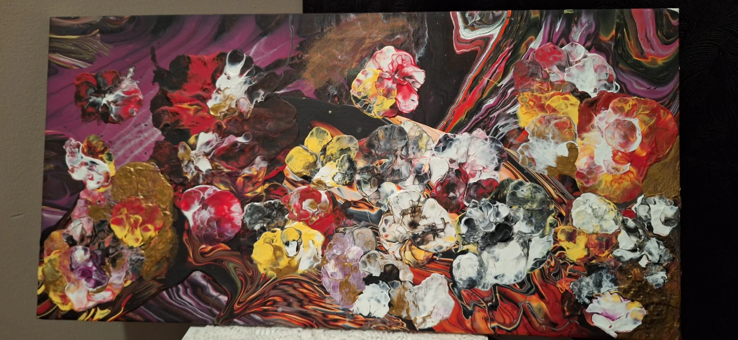 Abstract Acrylic Pour Canvas Art - photo 2
