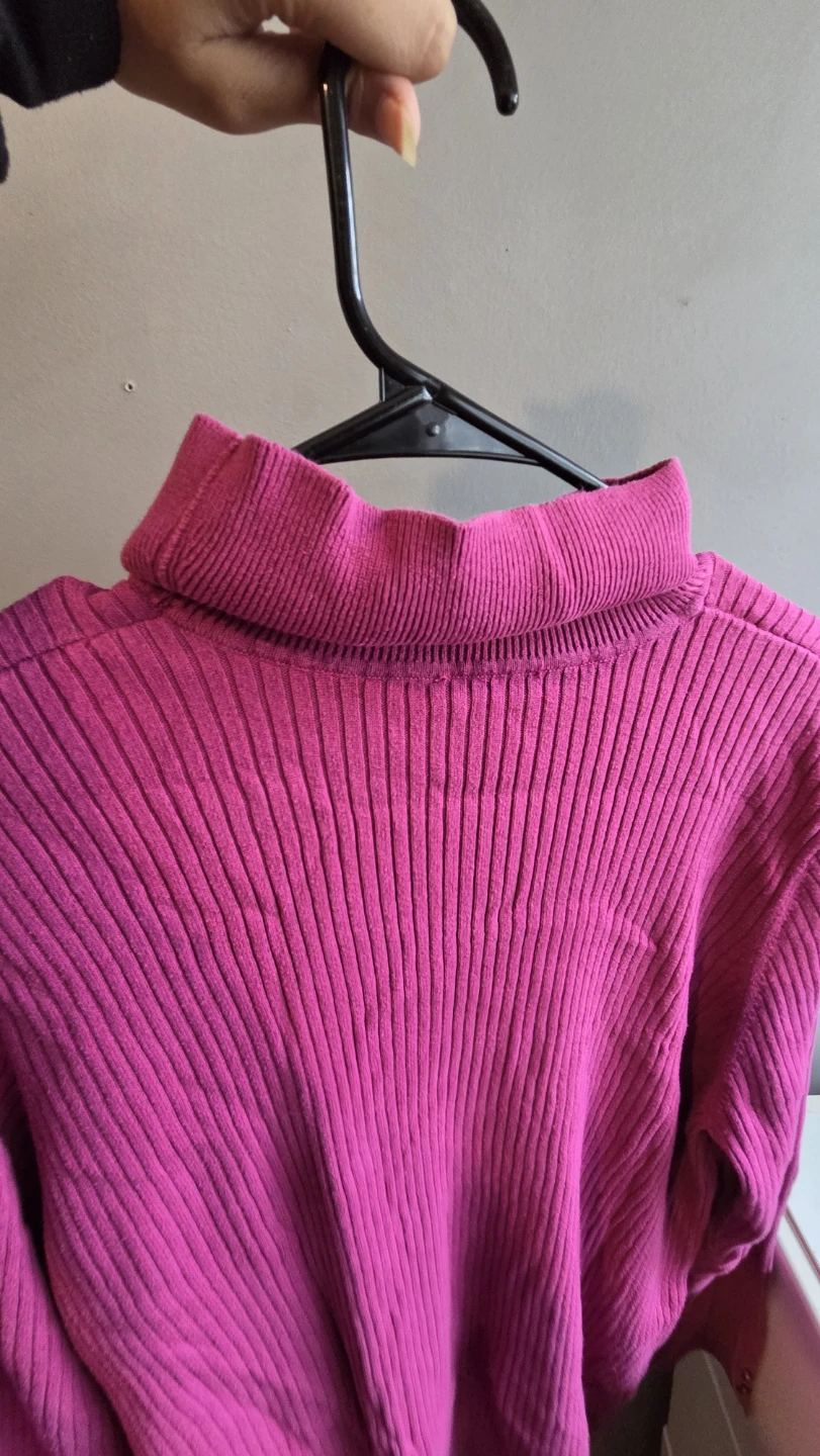 Pink Ribbed Turtleneck Sweater - photo 3