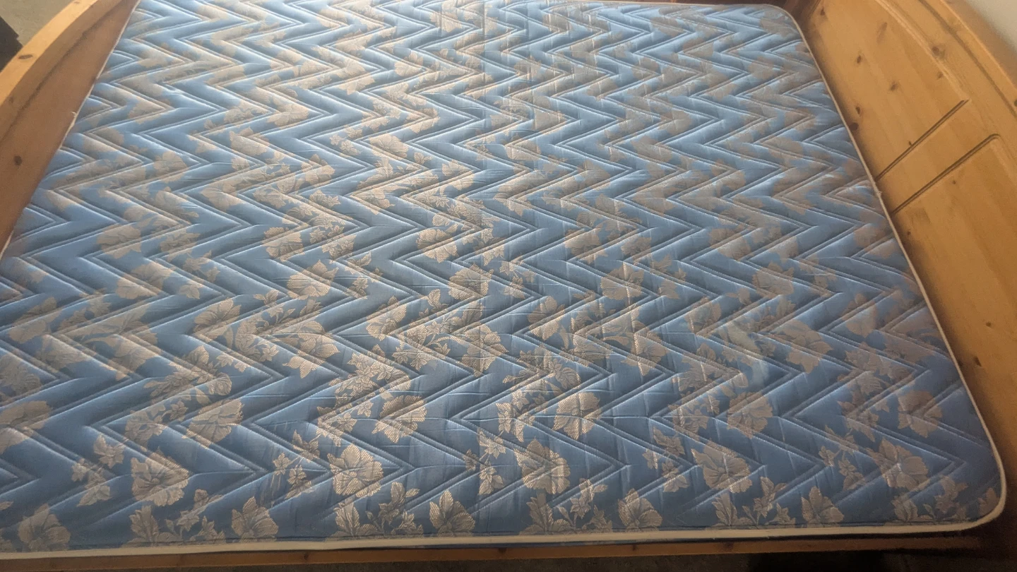 IKEA Queen Bed Frame with mattress and two bedside - photo 4