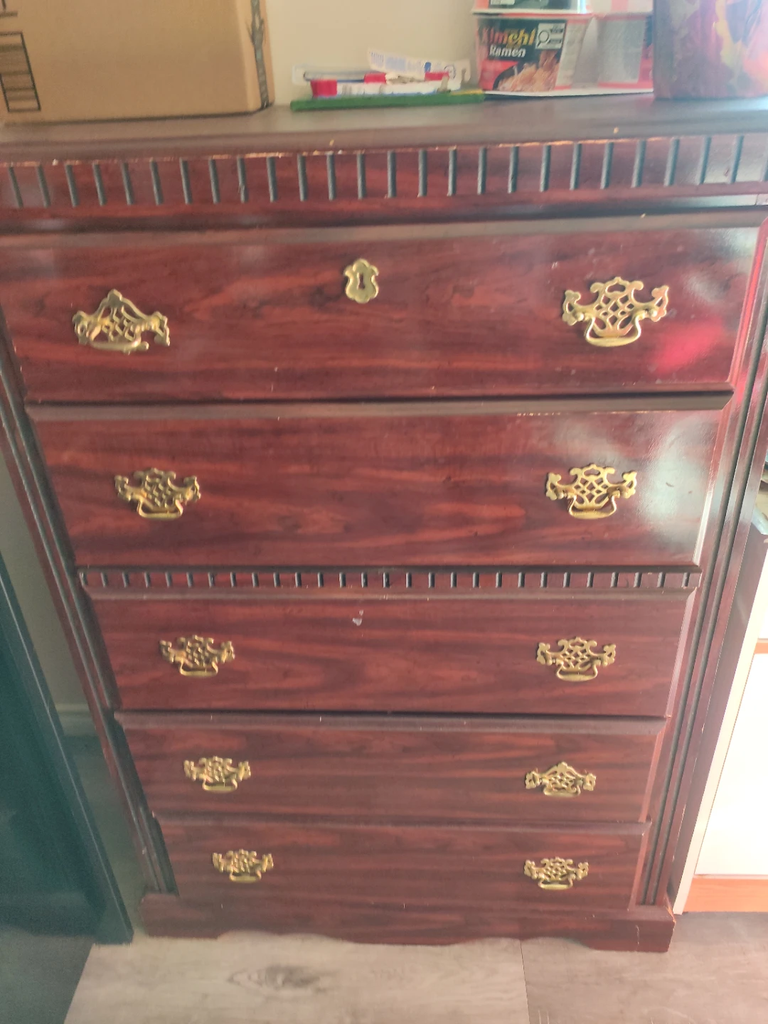 Vintage 5-Drawer Wood Dresser