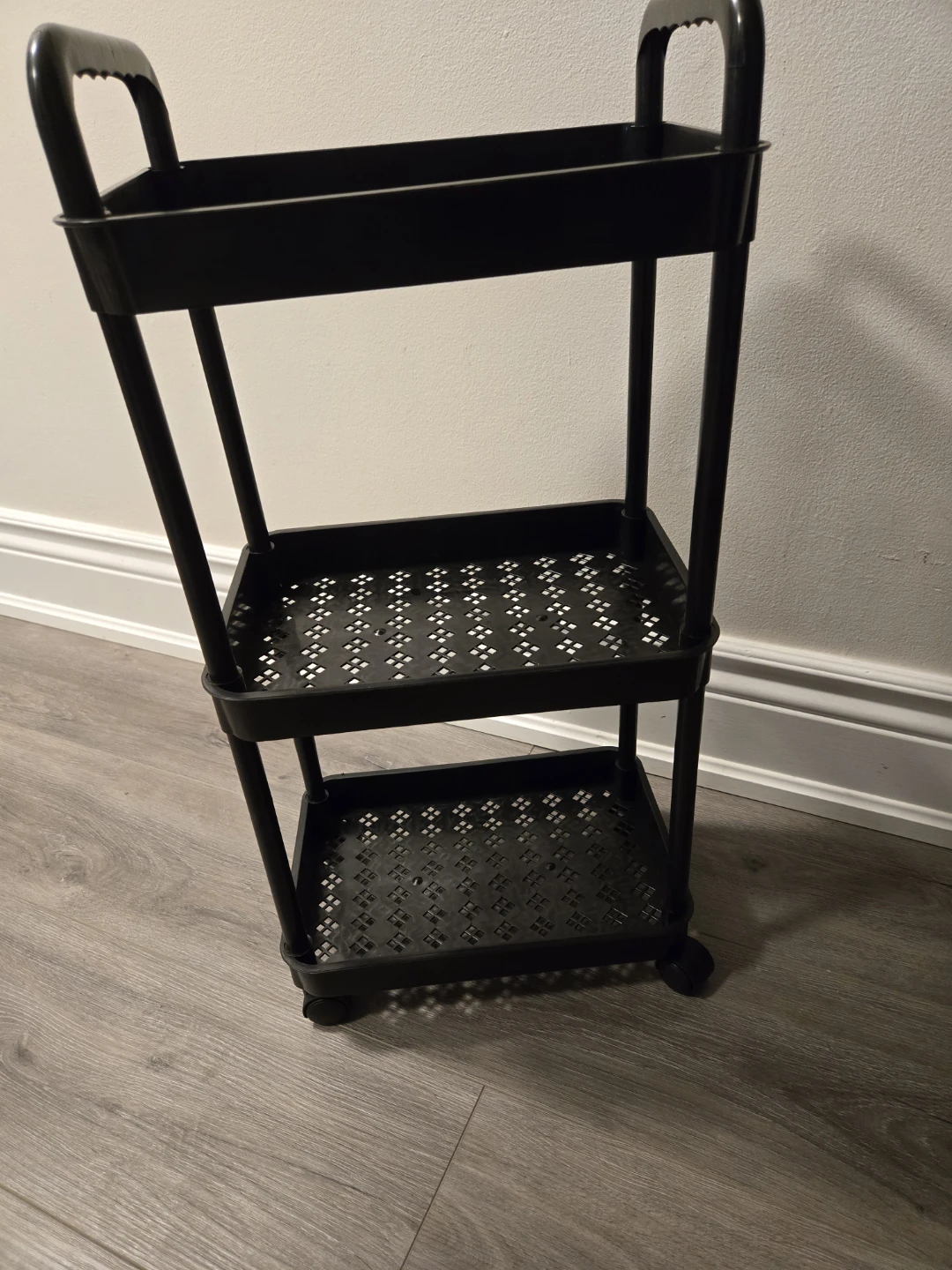 Black 3-Tier Rolling Storage Cart