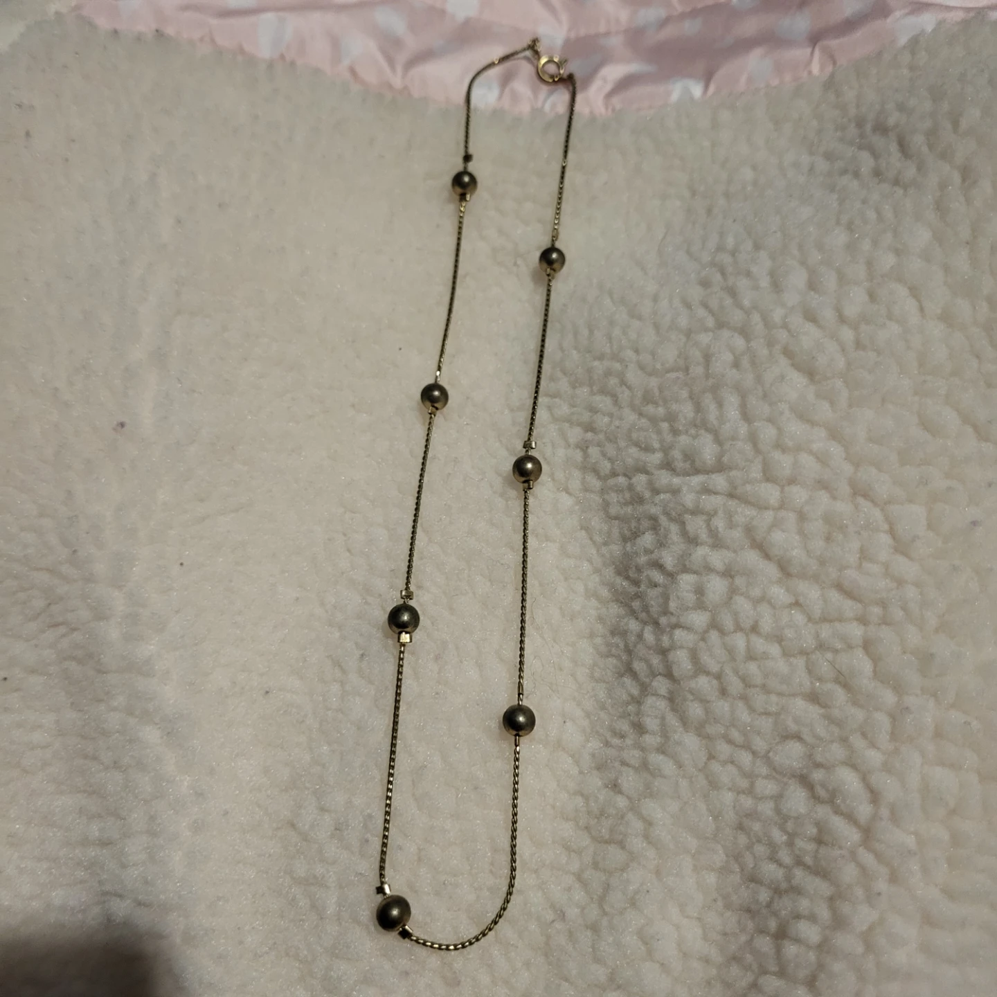 Gold-Tone Bead Station Necklace