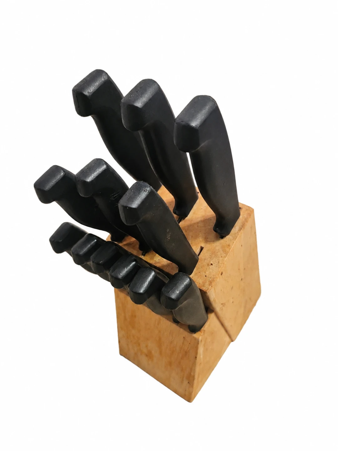 Knife Block Set with Black Handle Knives