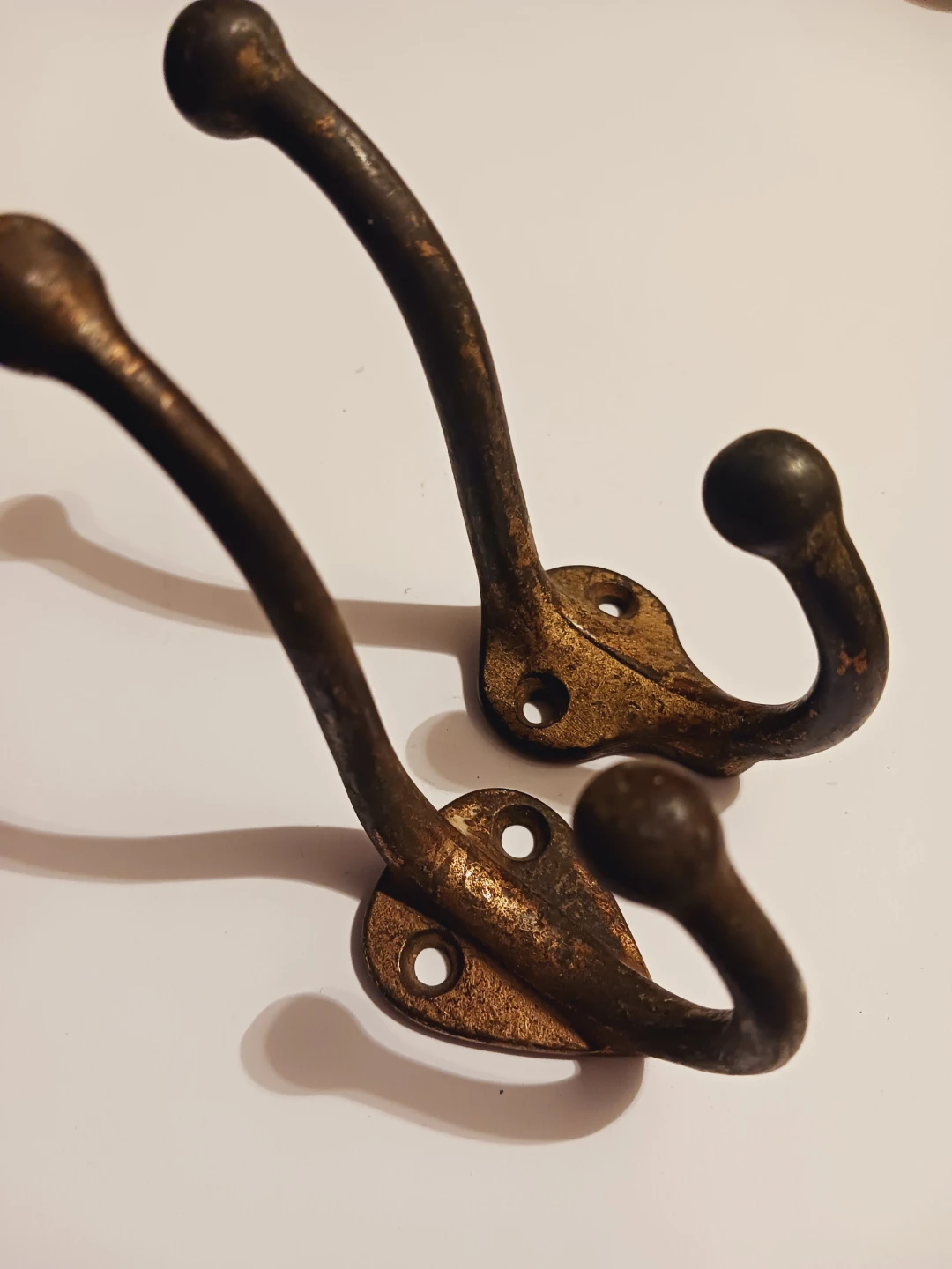 Two Vintage Metal Wall Hooks - photo 2