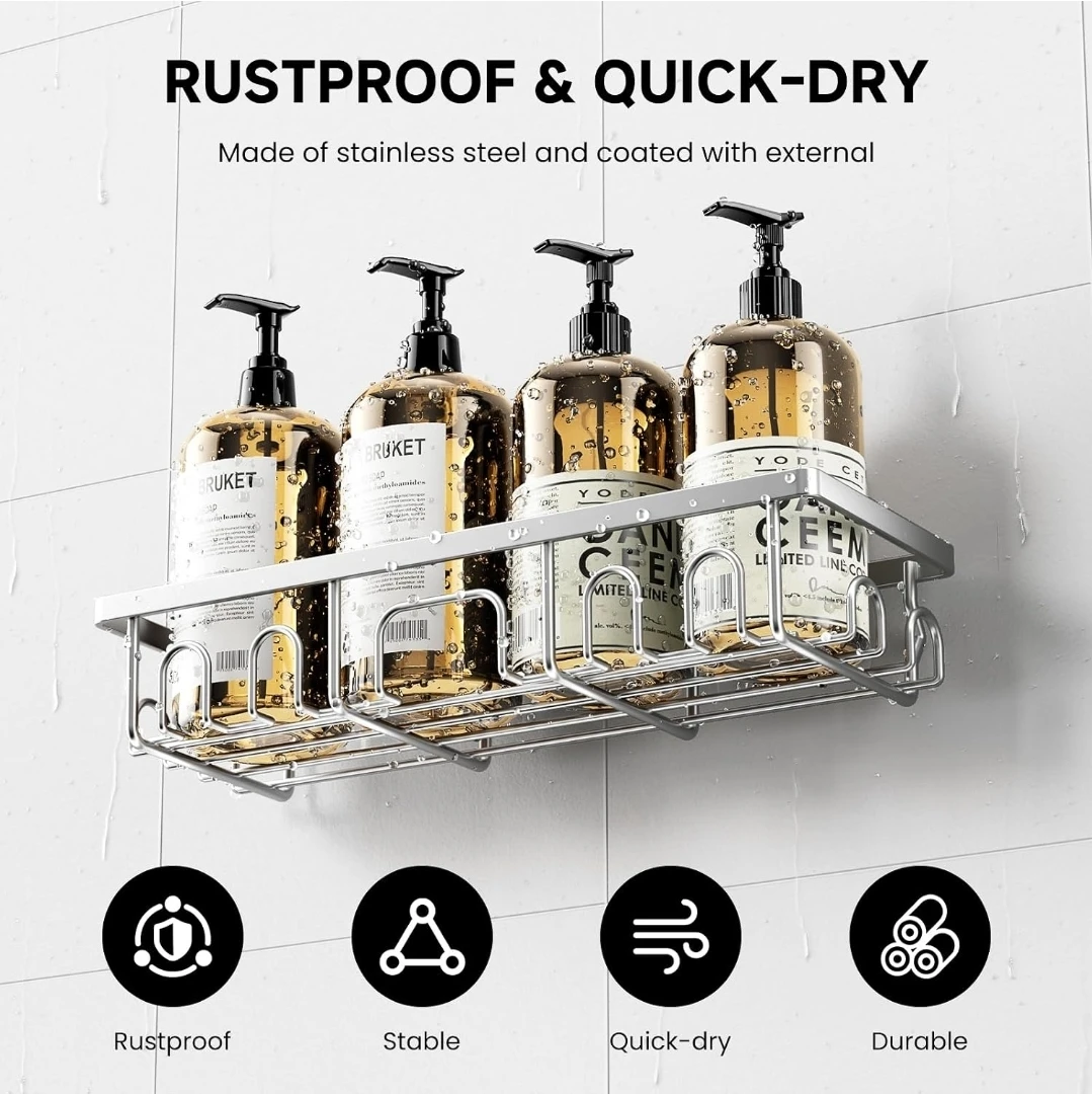 3-Pack Adhesive Shower Caddy Set - photo 3