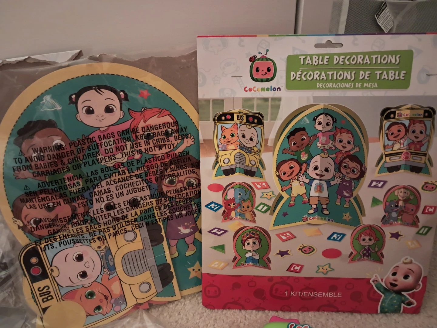 Cocomelon Party Decor, Toys, and Tablecloth Bundle - photo 4