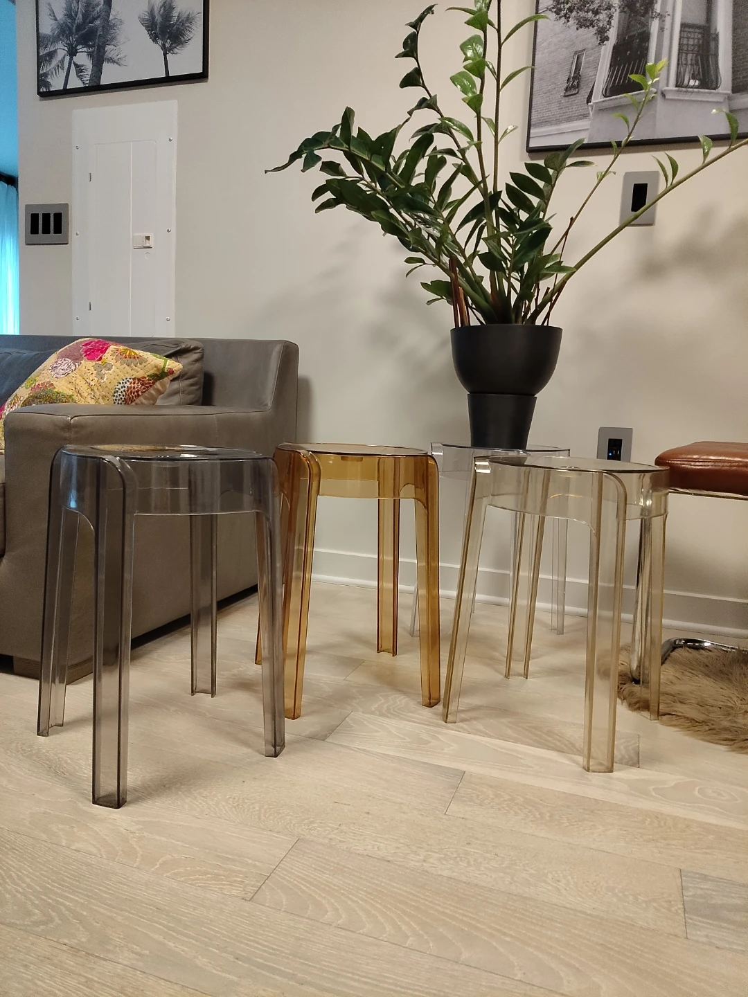 Set of 4 Acrylic Stacking Stools/End Tables - photo 3