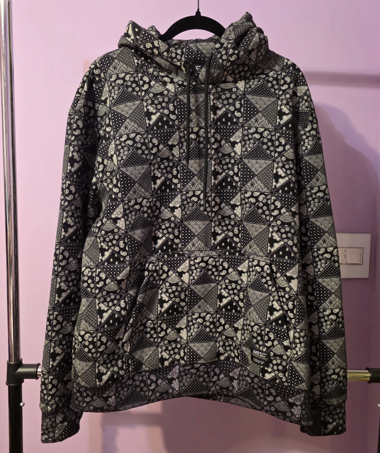 WeSC Bandana Print Hoodie Unisex mens L womens XL