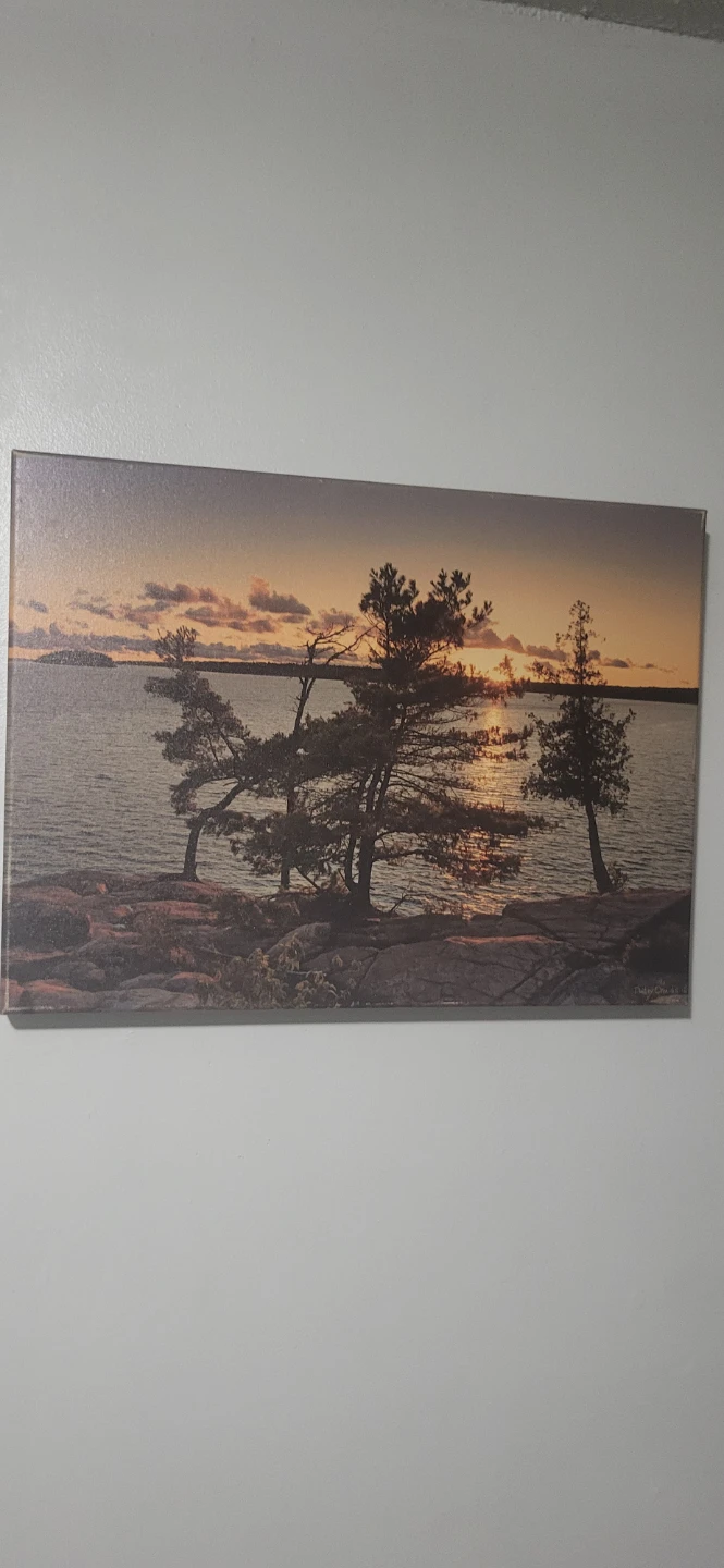 Sunset over Lake Canvas Print