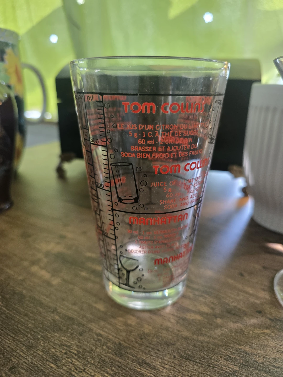 ​Vintage 1970s Libbey Glass Bilingual Cocktail Recipe