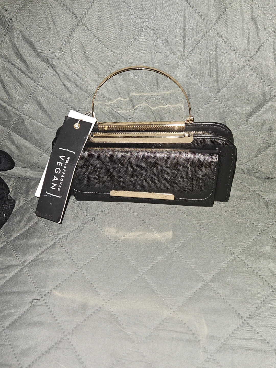 Black Peta-Approved Vegan Handbag/Clutch - photo 2