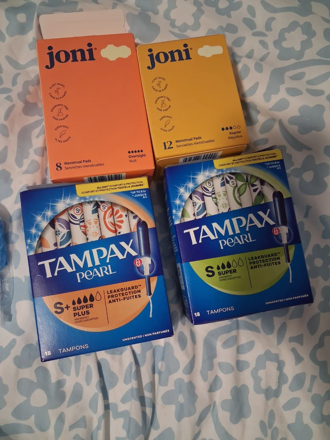 Tampax Pearl Tampons & Joni Overnight Pads