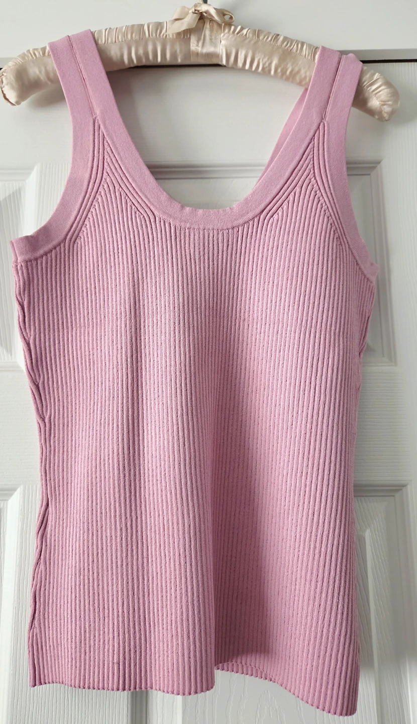 Pink Ribbed Tank Top