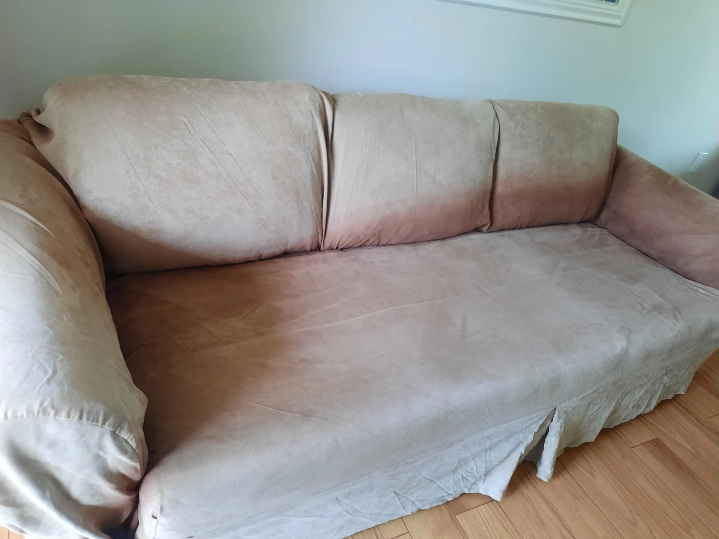 Beige Suede Sofa