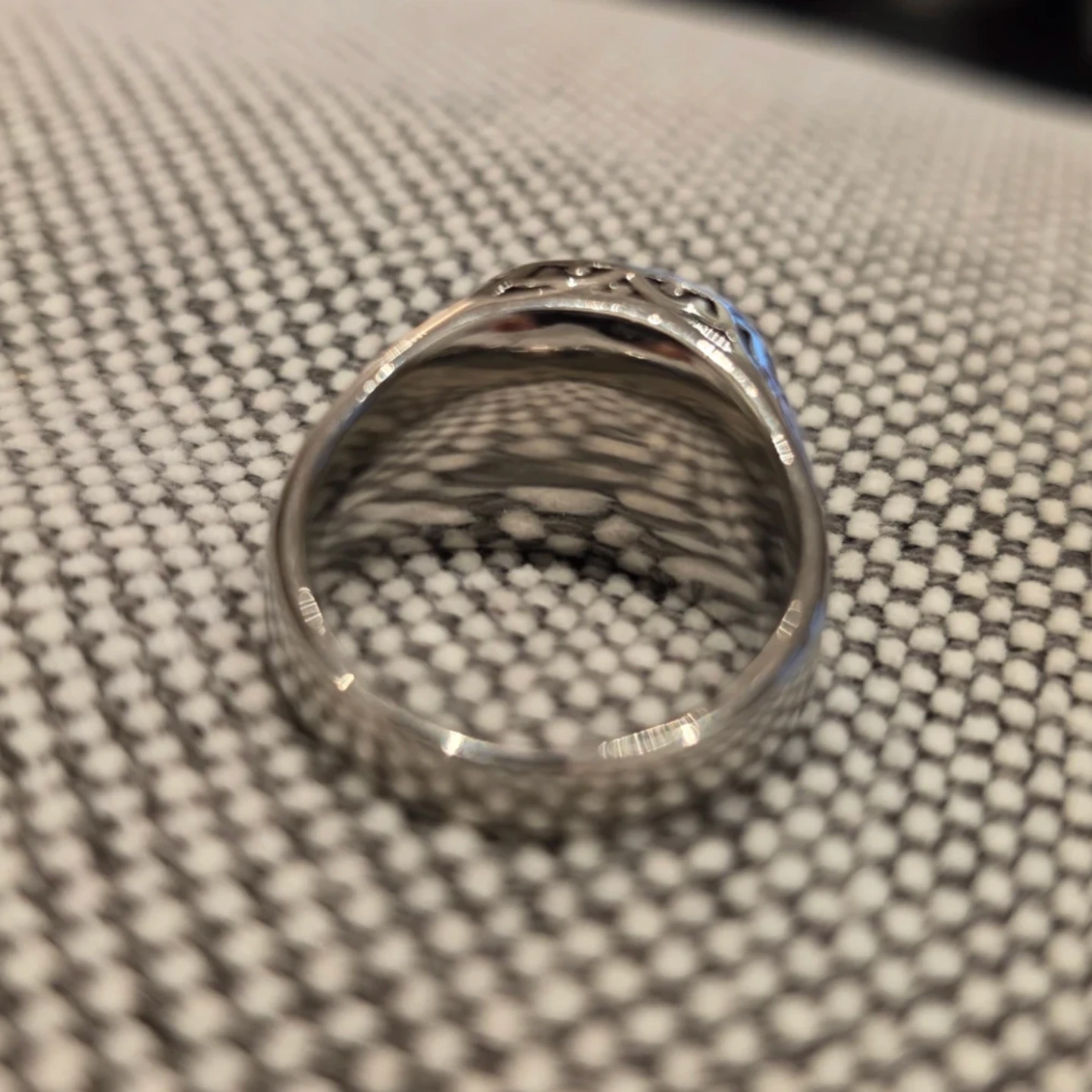 Silver Toned Ring with Green - photo 4