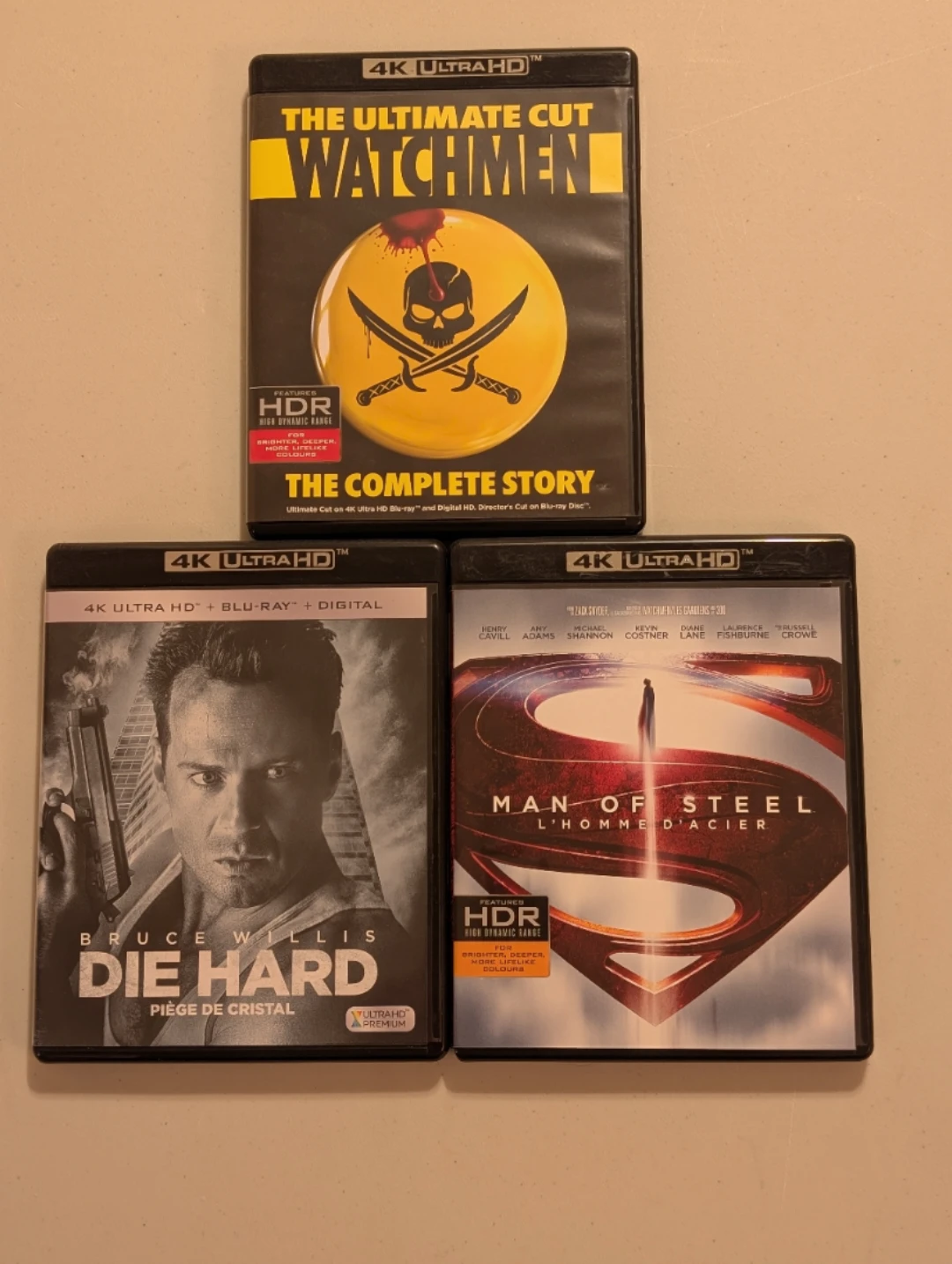 Blu-ray Movie Bundle: Man of Steel, Die Hard, Watchmen