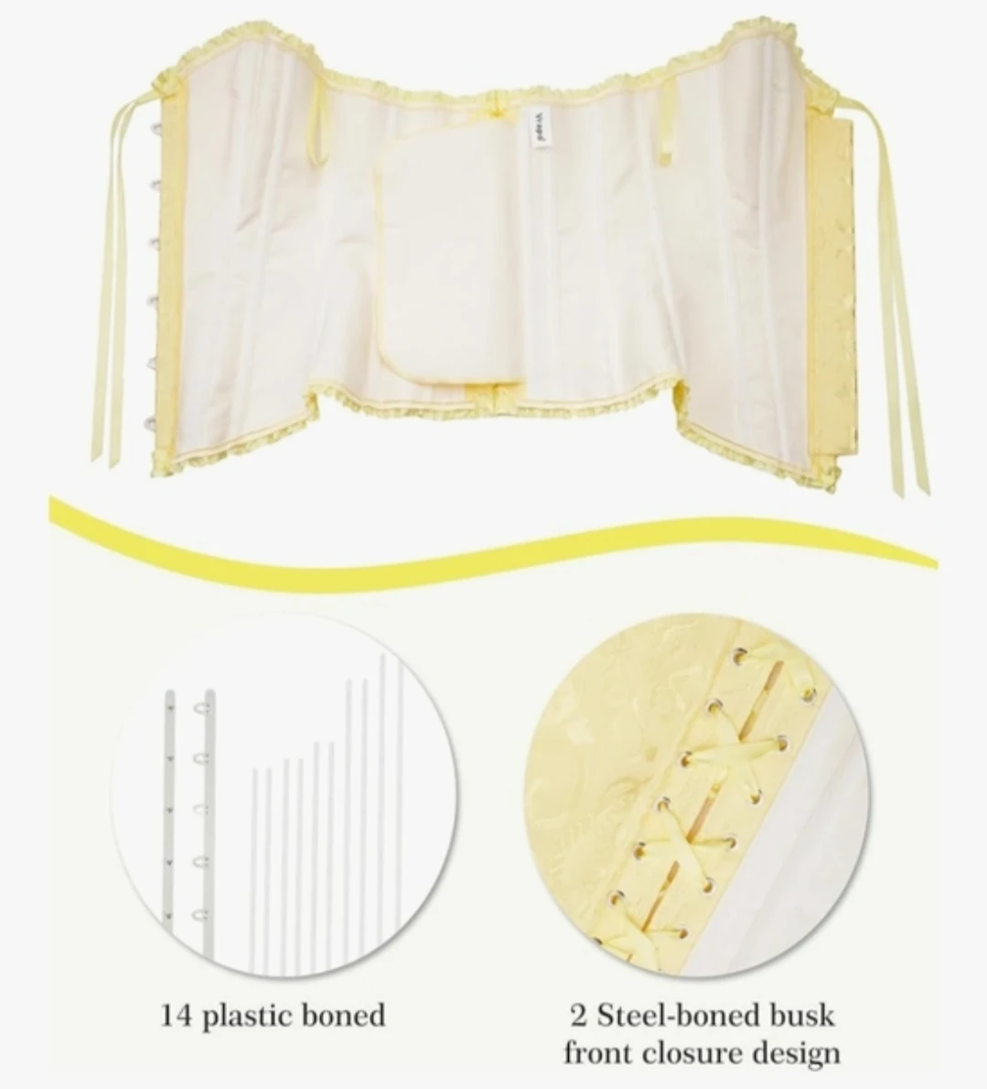 🏈New Yellow brocade corset top - photo 5