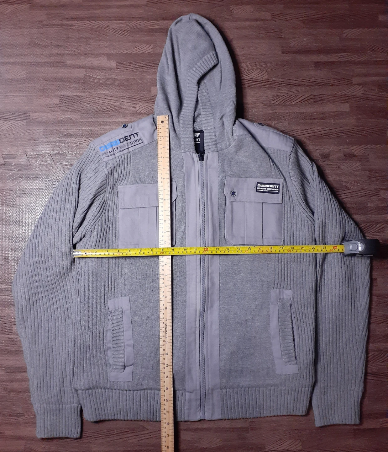 Dissident Grey Zip-Up Hoodie - Size XL