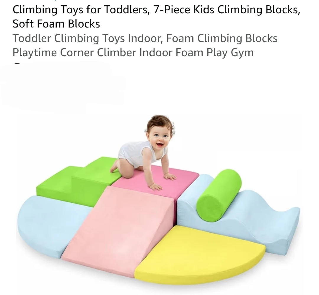 Climbing Toys, 7-Piece Kids Climbing Blocks, Soft Foam Blocks