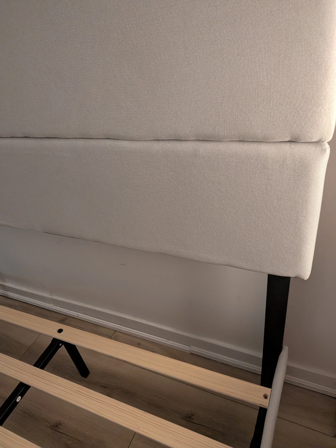 Upholstered Bed Frame with Wooden Slats