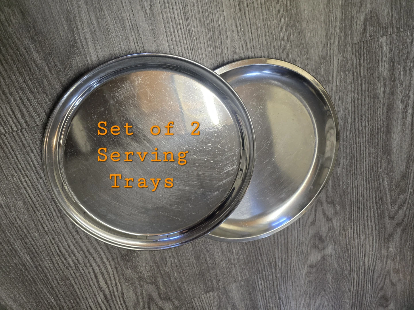 (2) Stainless Steel Trays
