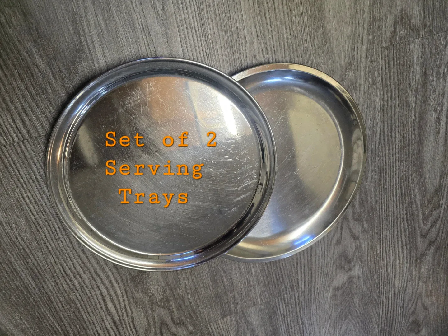 (2) Stainless Steel Trays