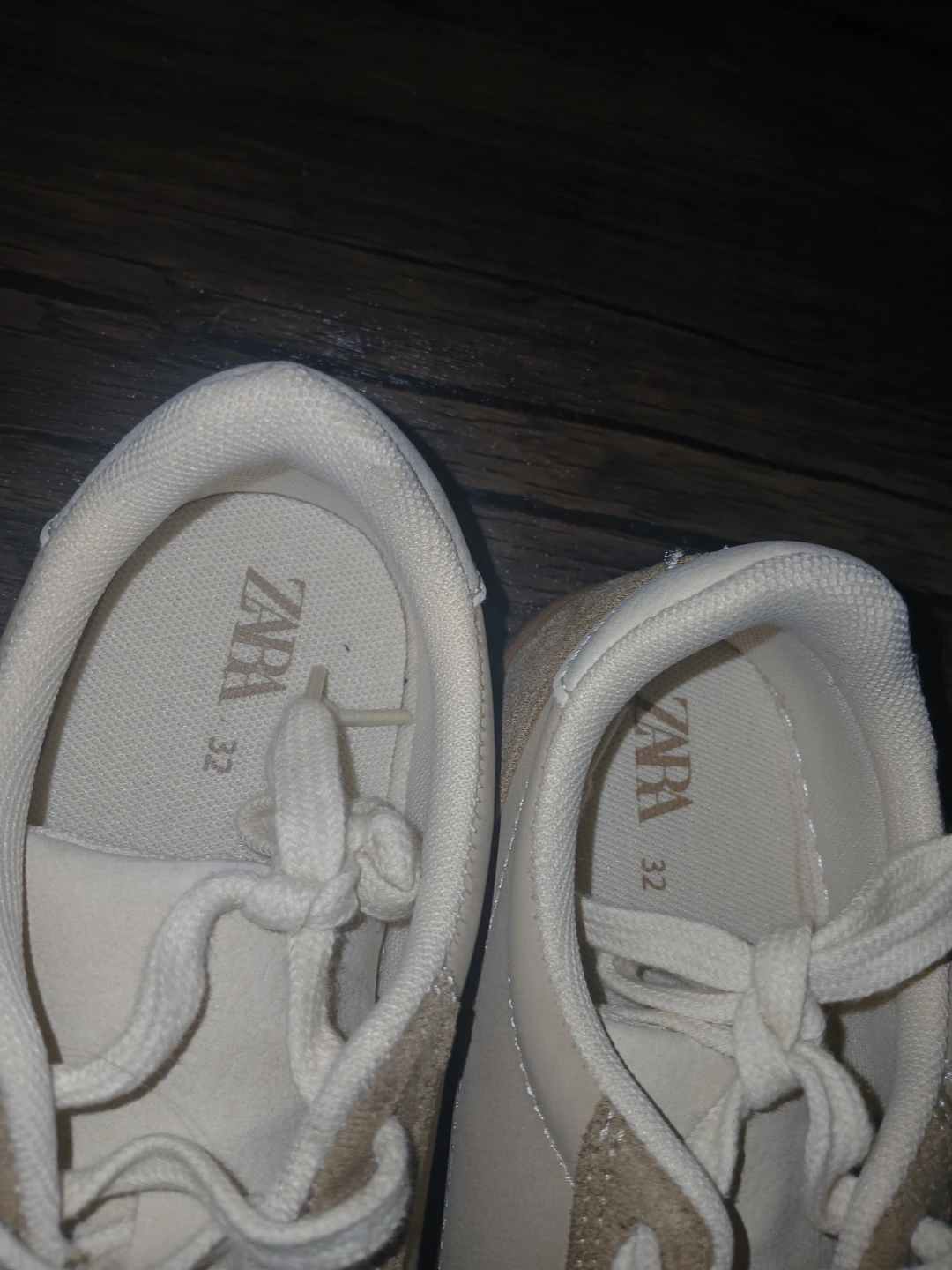 Zara Beige Lace-Up Sneakers Size 32 - photo 2
