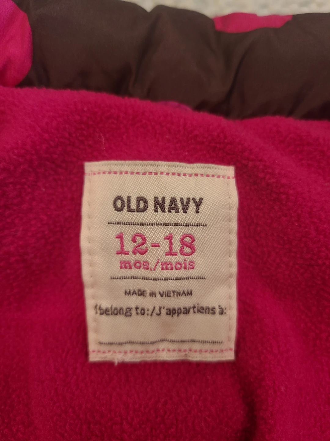 Old Navy polka dot puffer vest size 12-18 months - photo 3