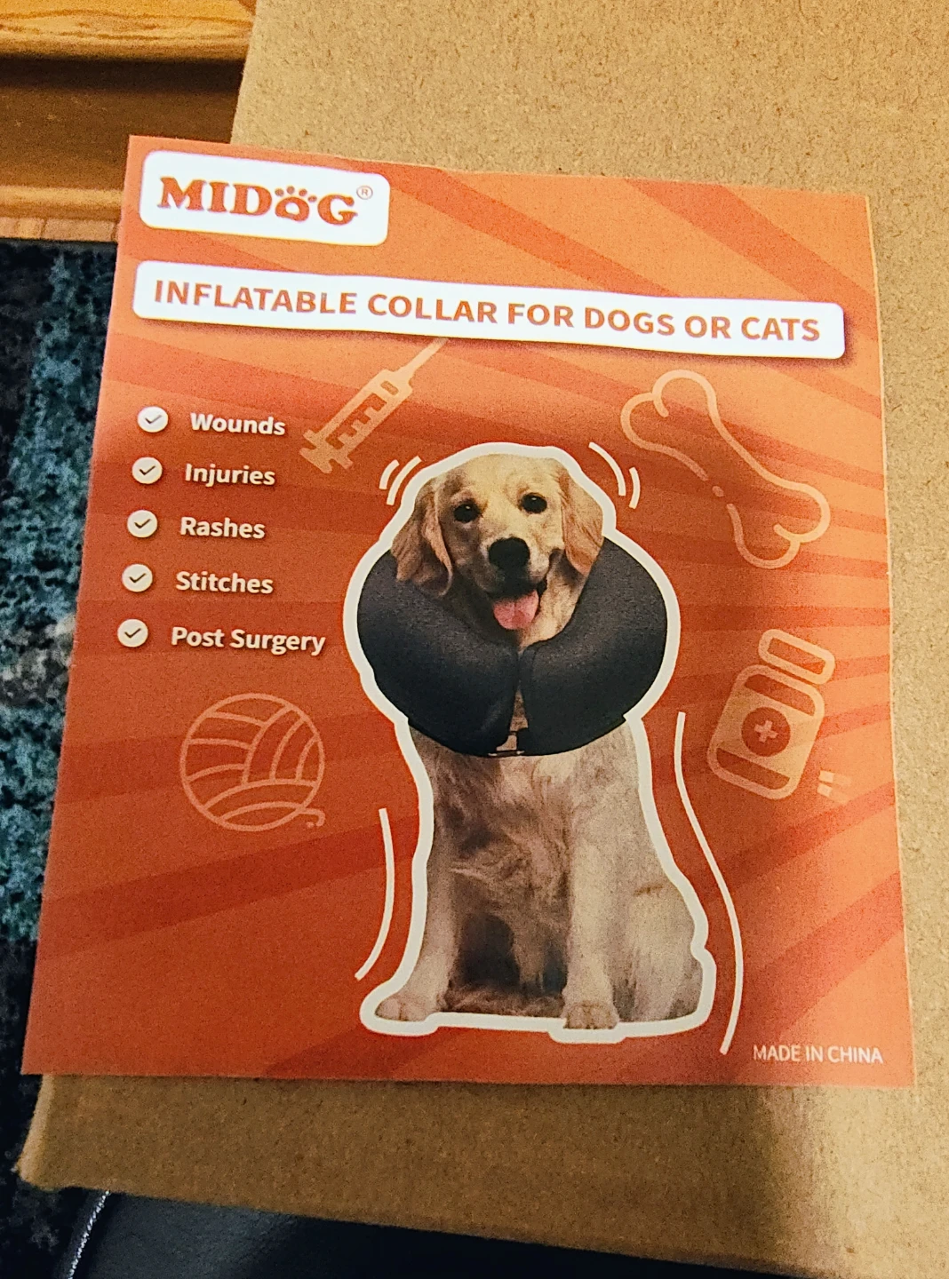 MIDOG Inflatable Dog Cones – New Open Box – Multiple Sizes - photo 2