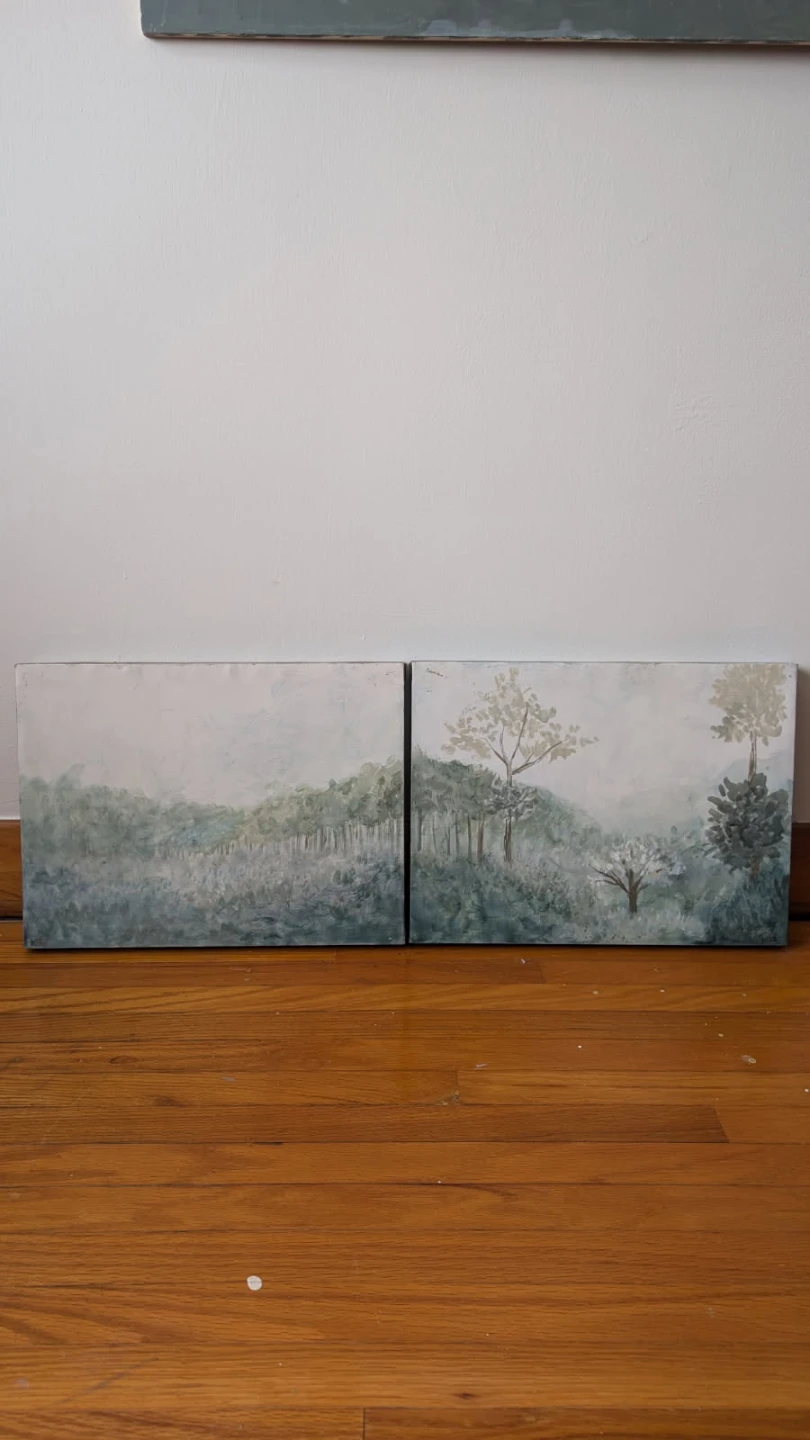 Original Diptych Landscape Paintings