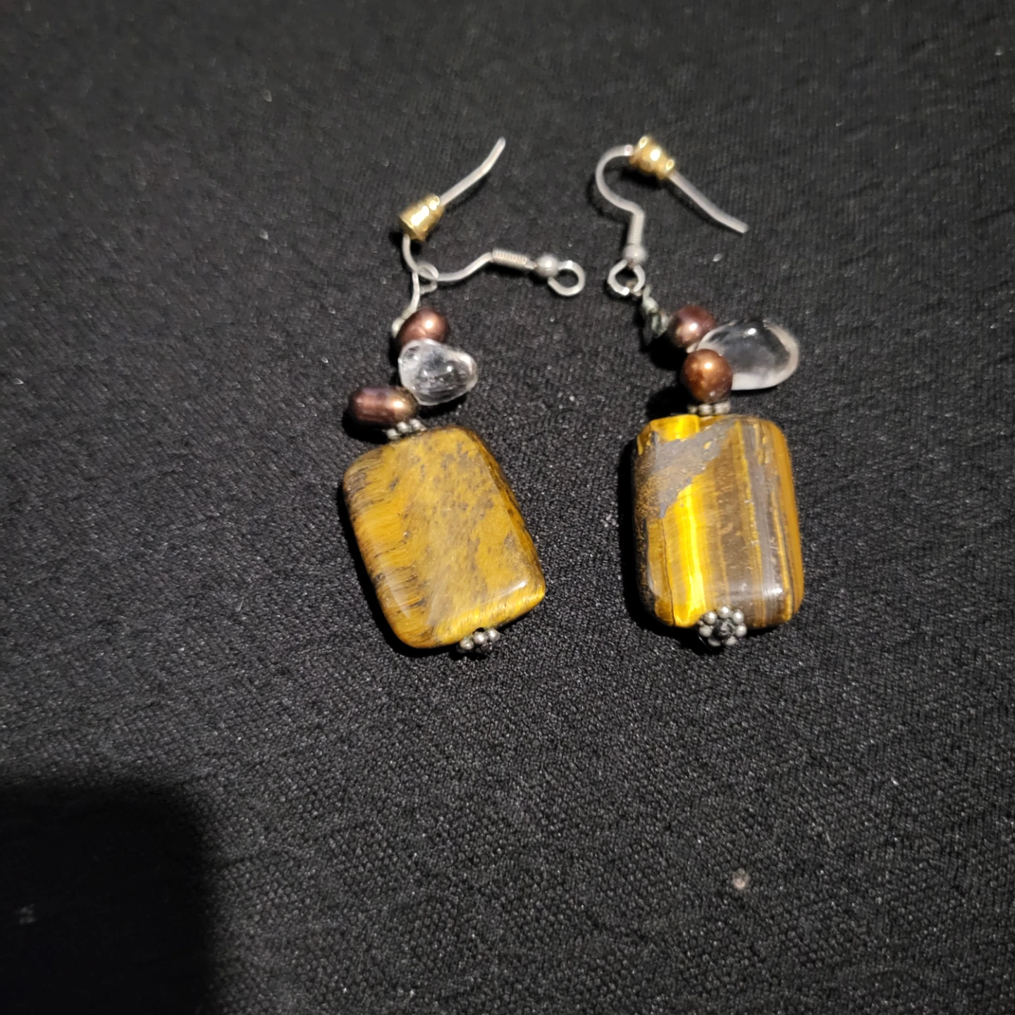Tiger Eye Stone Drop Earrings - photo 2