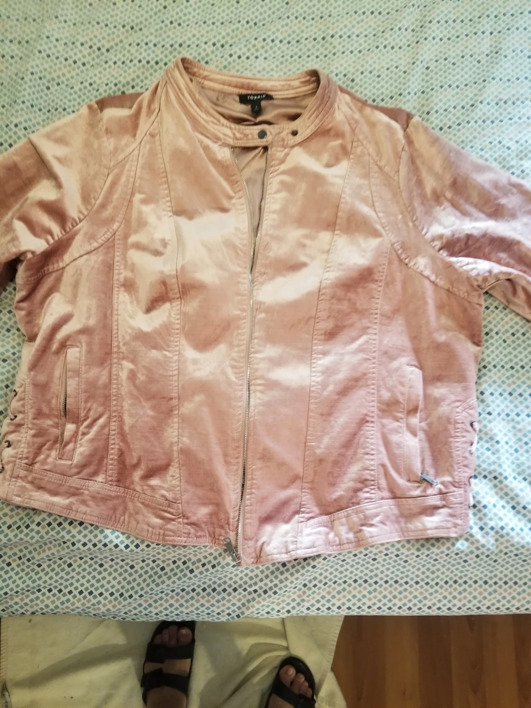 Torrid Pink Velvet Moto Jacket Size 3