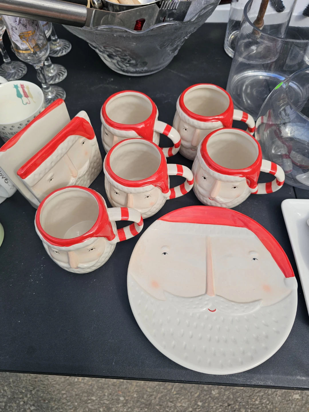 🏈Santa Ceramic Mug and Plate Set with Napkin Holder