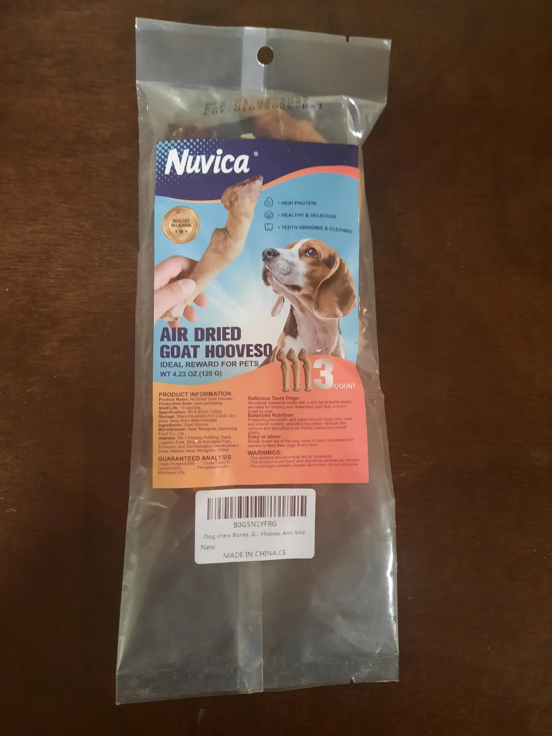 Air Dried Goat Hooves Dog Chews (3 Count)